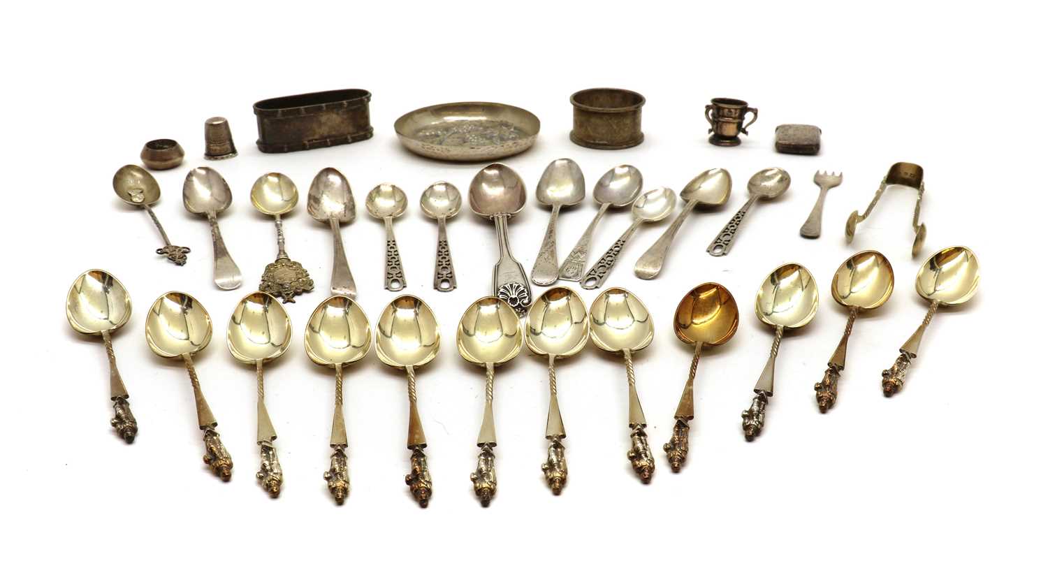 A collection of silver items