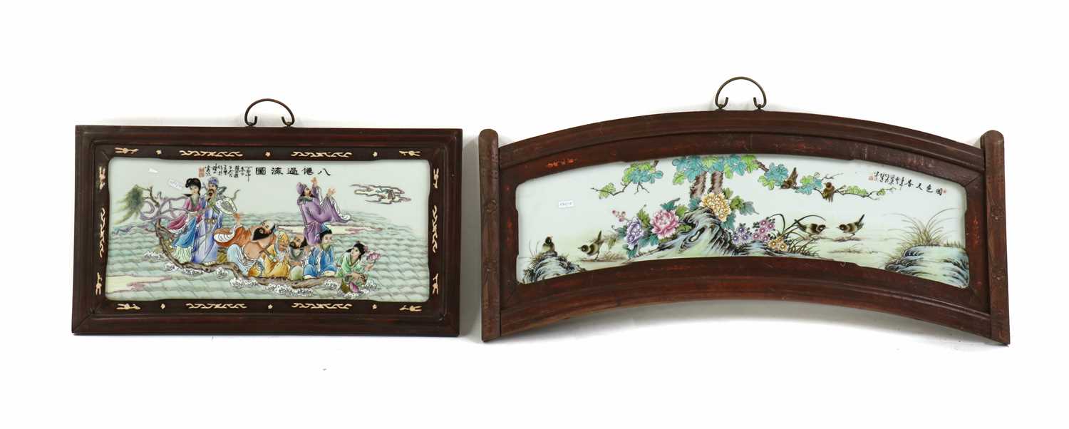 Two Chinese porcelain plaques,