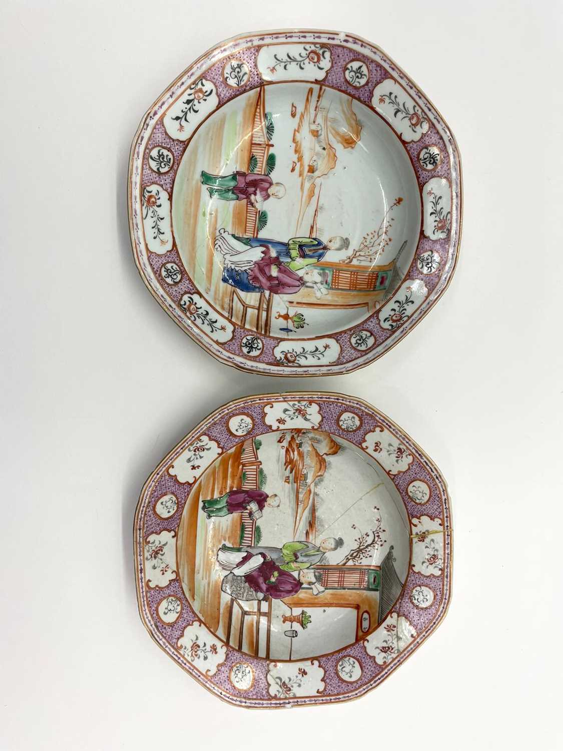 A pair of Chinese famille rose soup plates, - Image 34 of 43