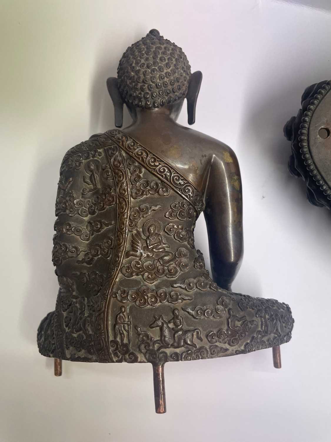 A Chinese bronze Buddha, - Image 9 of 11
