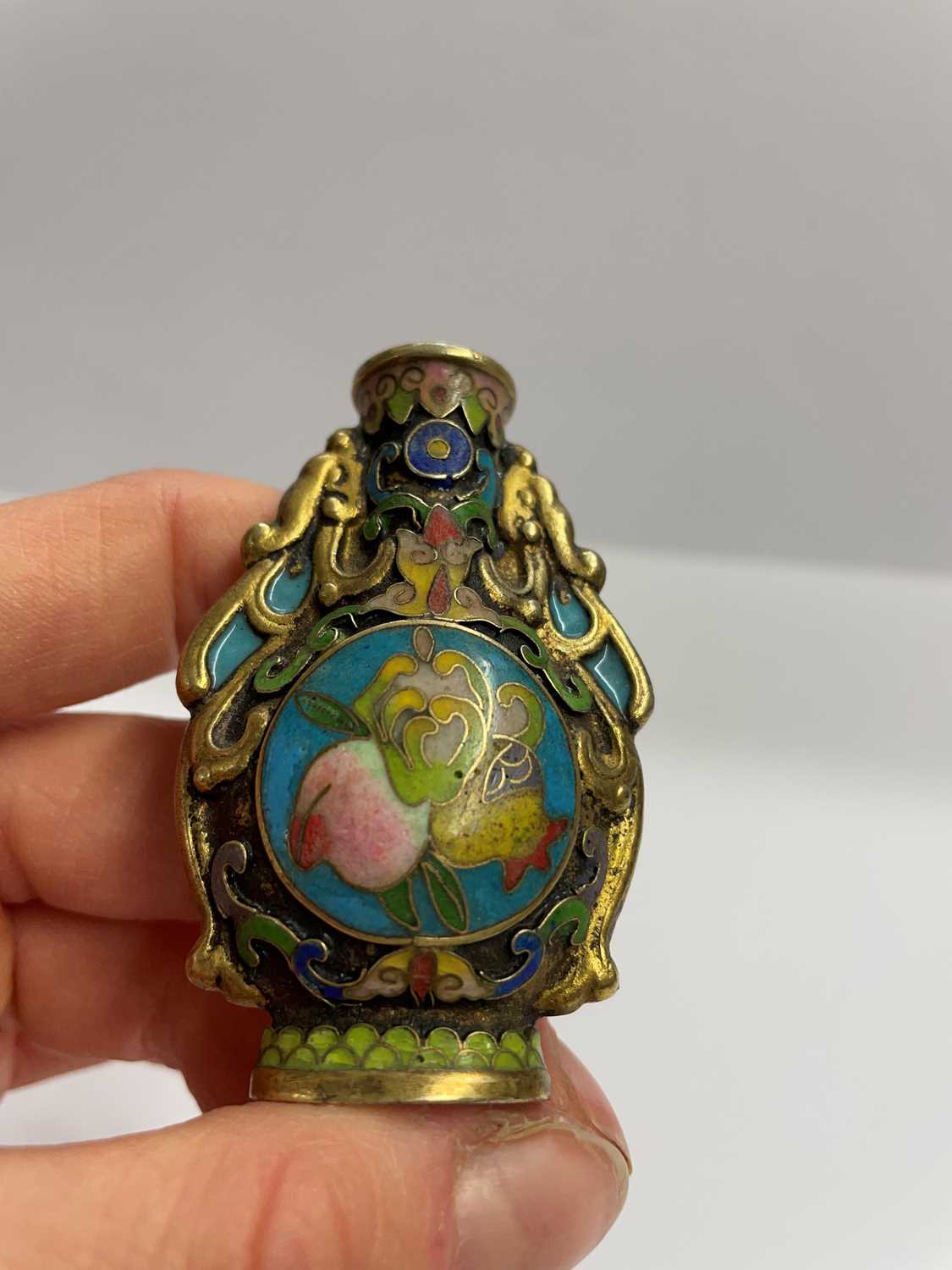 A Chinese cloisonné snuff bottle, - Image 9 of 12