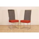 A pair of chromed side chairs,
