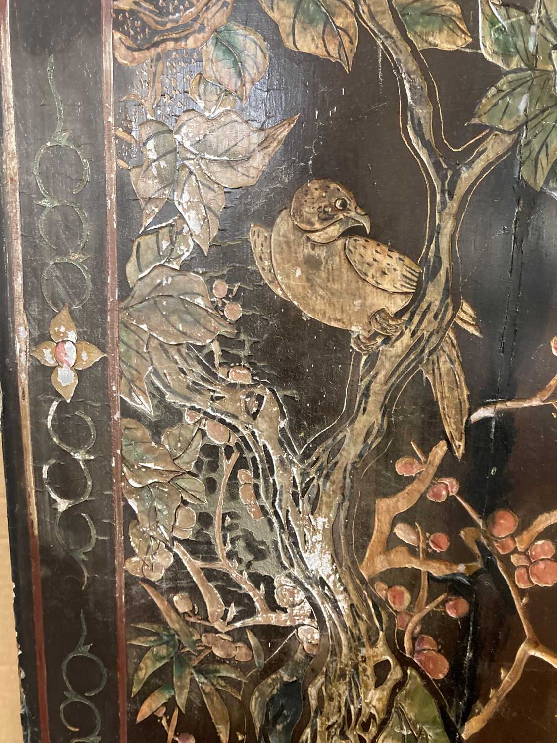 A group of seven Chinese lacquered panels, - Image 27 of 55