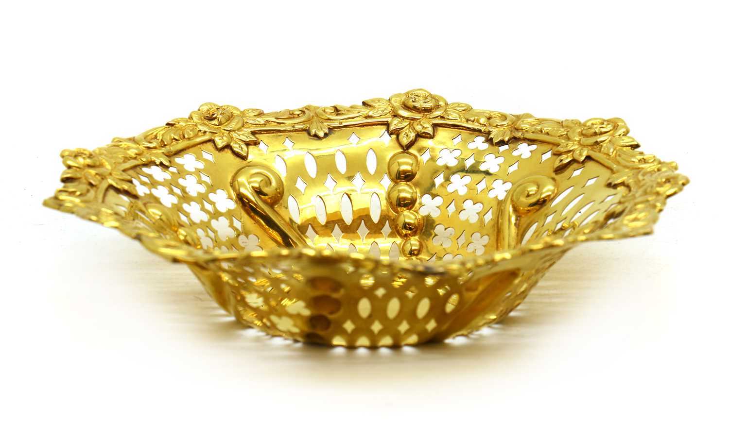 A 9ct gold bonbon dish,