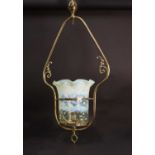 An Arts and Crafts glass hanging ceiling light,