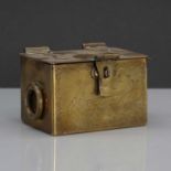 A Dutch brass tobacco box,