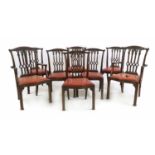A set of eight Chippendale 'Gothic' style dining chairs,
