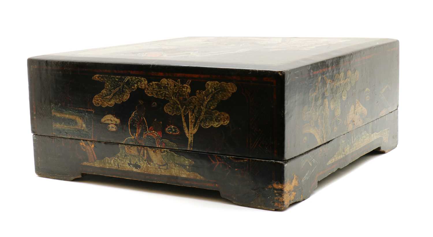 A large Chinese lacquered leather trunk, - Image 5 of 5