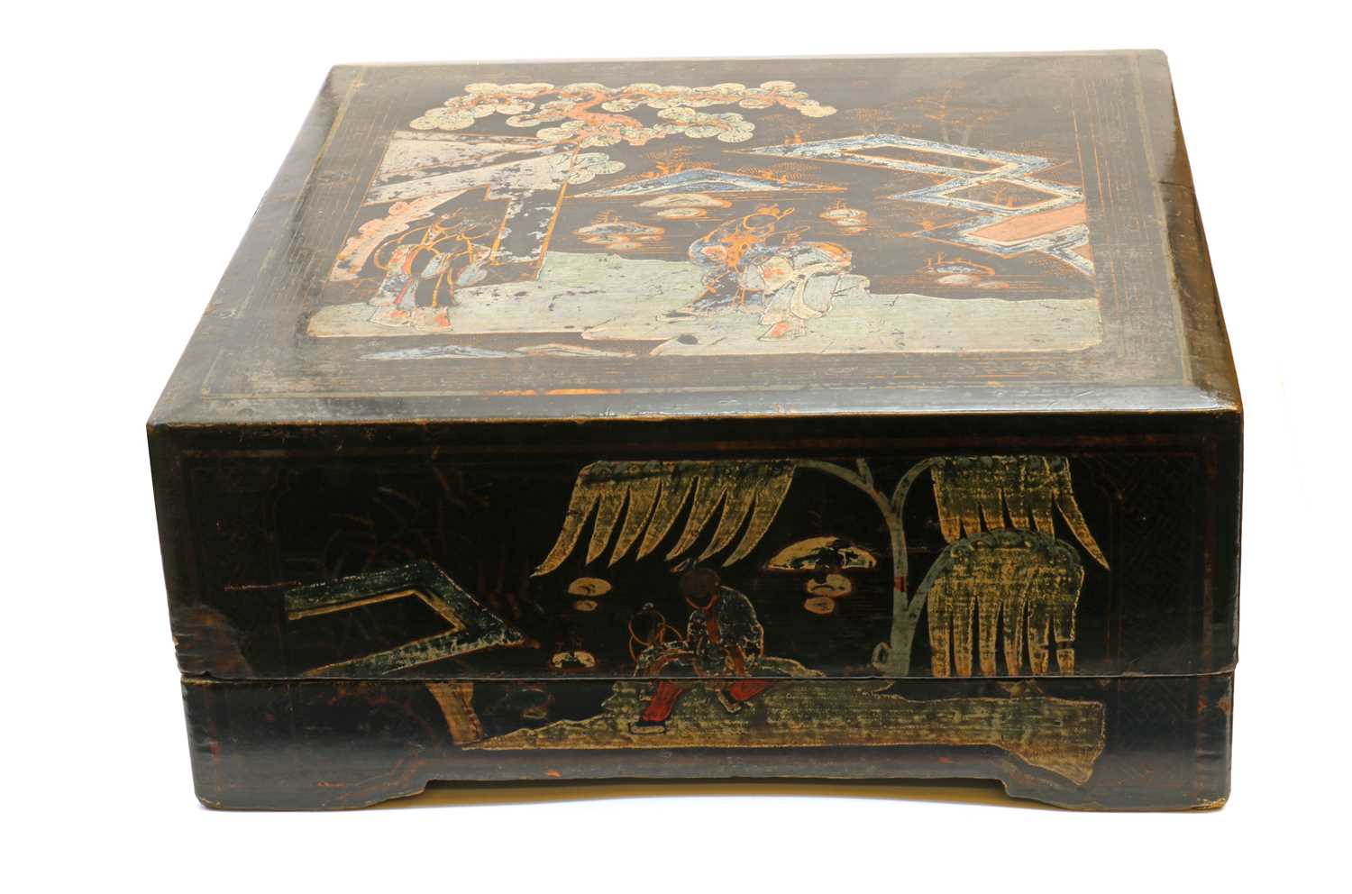 A large Chinese lacquered leather trunk, - Image 3 of 5