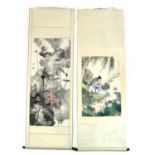 Two Chinese hanging scrolls,