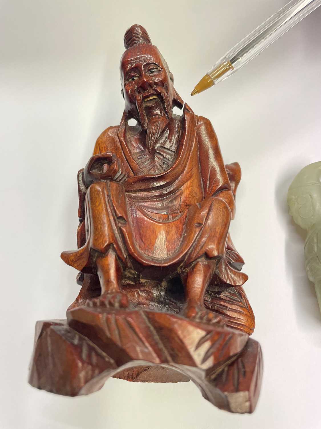 A Chinese wood carving, - Image 3 of 22
