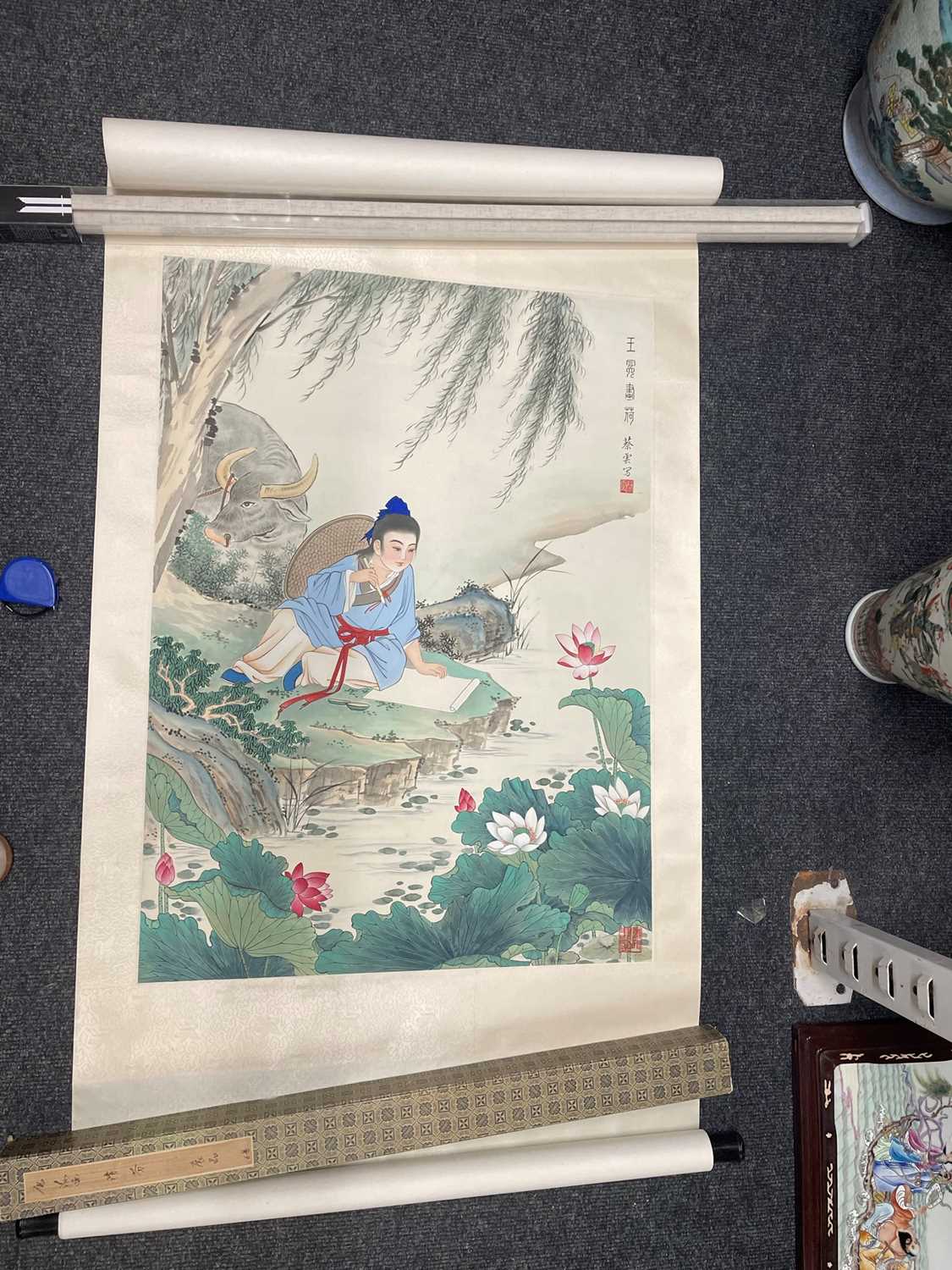 Two Chinese hanging scrolls, - Image 12 of 17