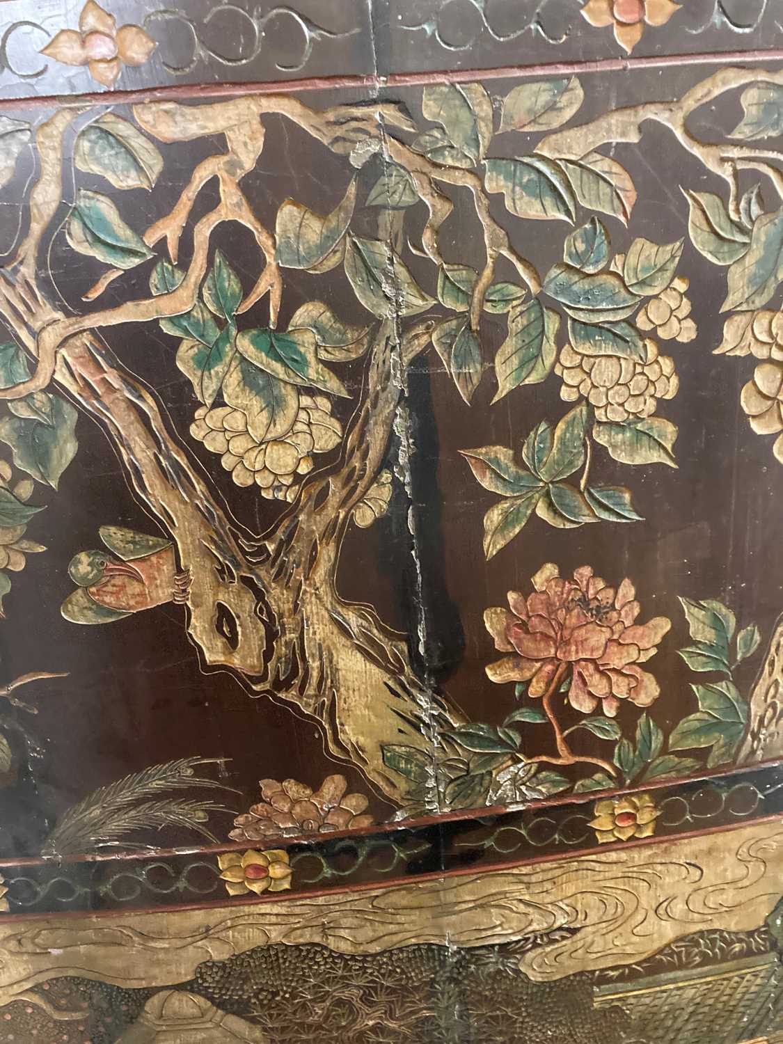 A group of seven Chinese lacquered panels, - Image 13 of 55