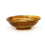 A polished Art Deco agate bowl,