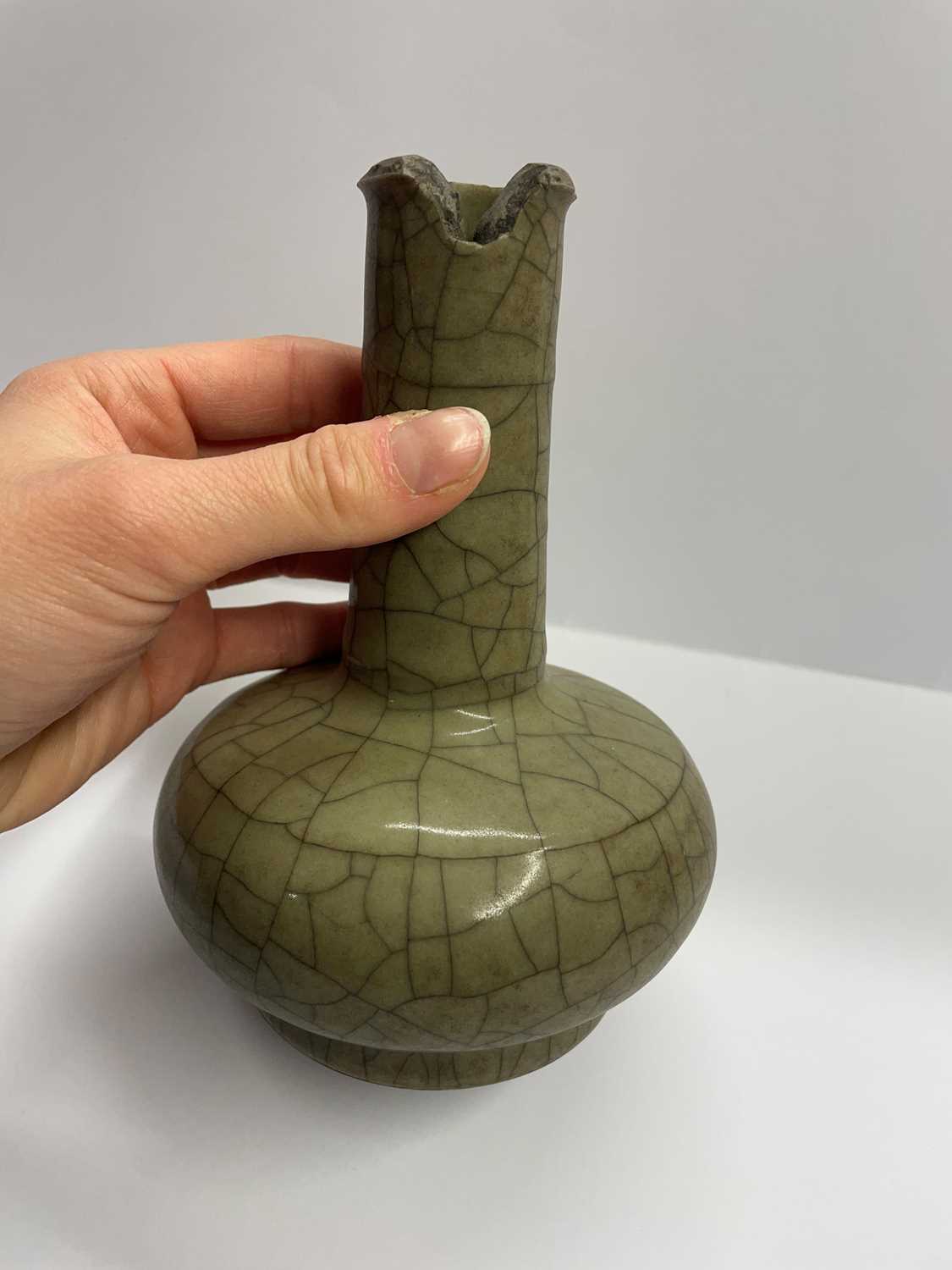 A Chinese celadon glazed bottle vase, - Image 9 of 17
