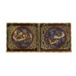 A pair of Chinese gilt lacquered wood panels,