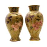 A pair of Zsolnay Pecs pottery vases,