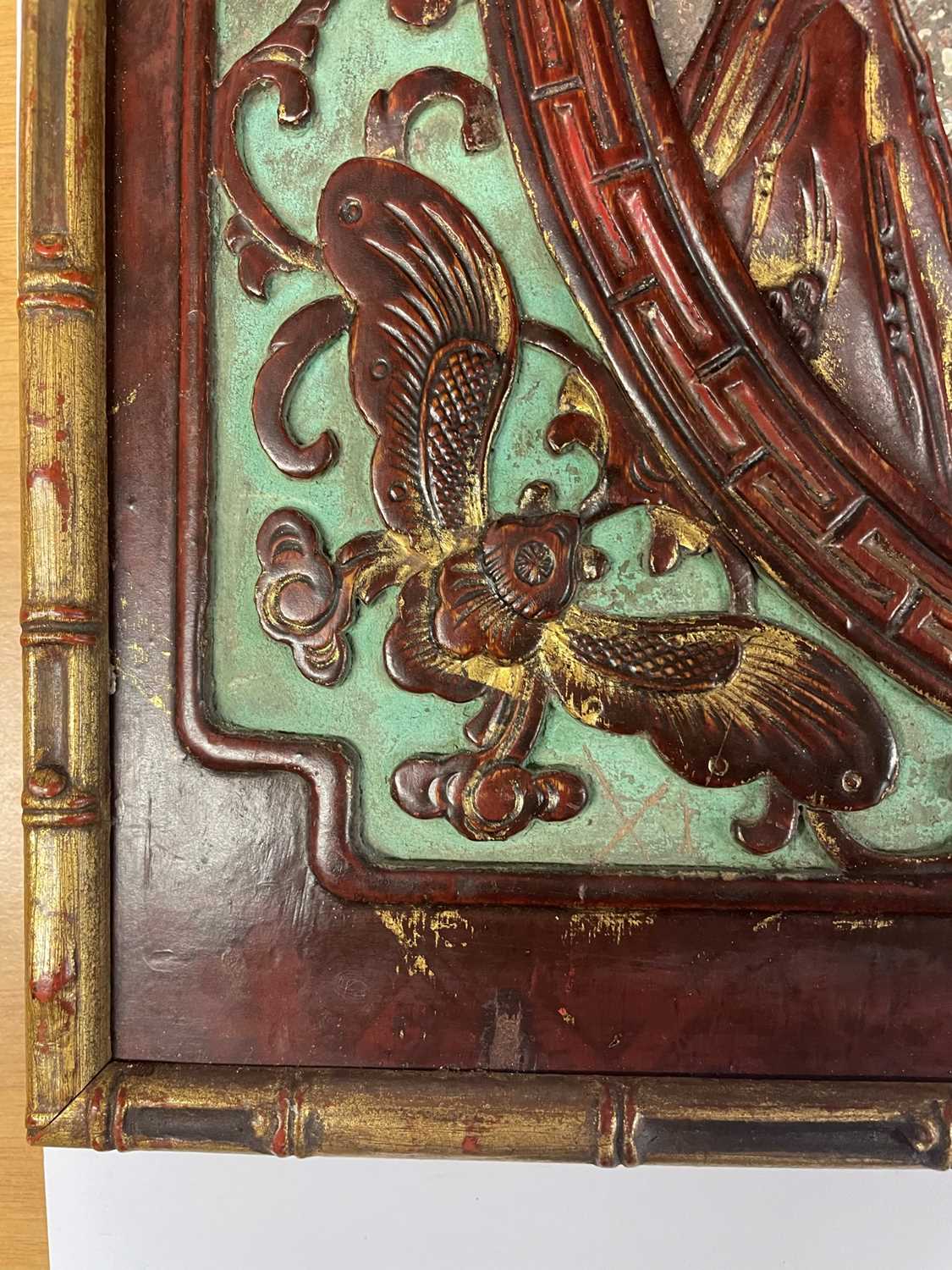 A pair of Chinese gilt lacquered wood panels, - Image 9 of 9