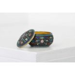 A Russian style silver-gilt and cloisonné snuff box,