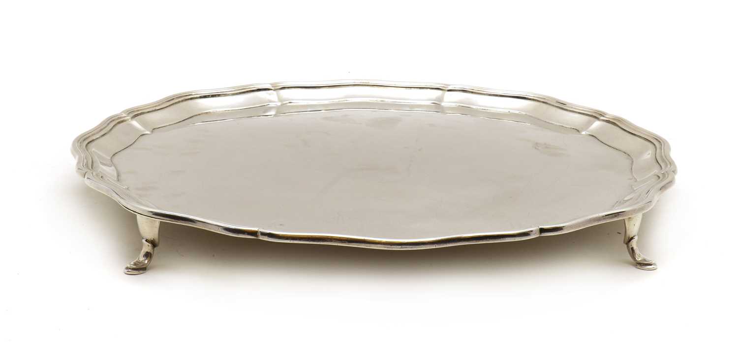 A large silver salver,