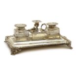 A late Victorian silver desk stand