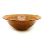 A large French slipware terracotta bloodletting bowl,