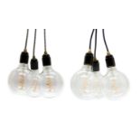 A pair of South African Hoi P’loy cluster pendant lights,