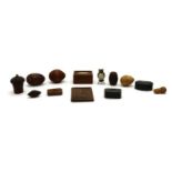 A collection of coquilla nut items,