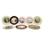 A series of eight Minton porcelain cabinet plates,