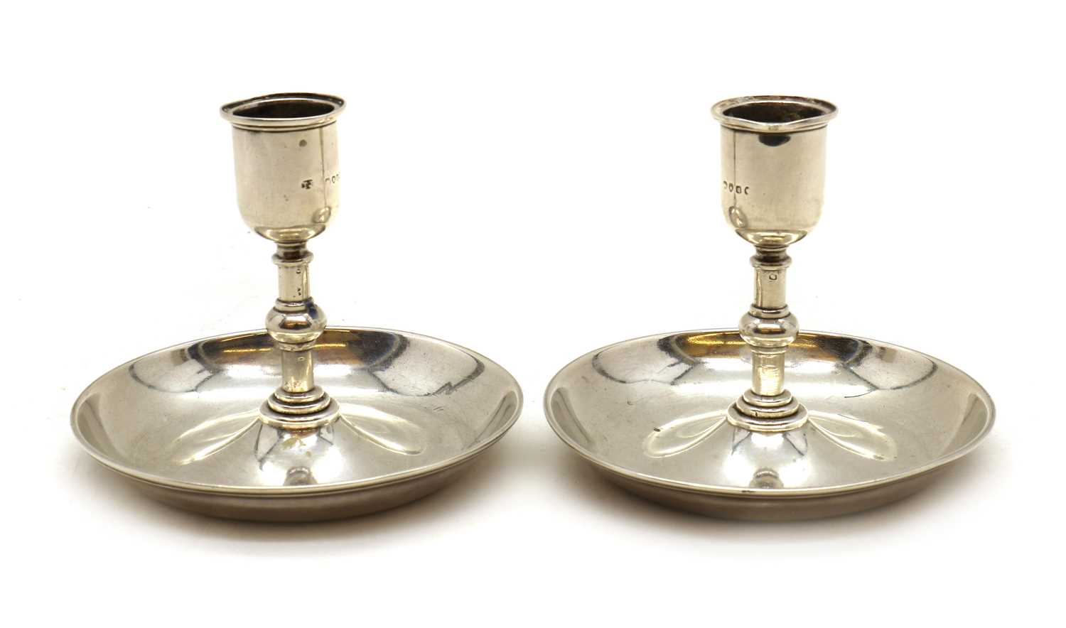 A pair of Victorian silver 'Brighton Bun' travelling candlesticks, - Image 2 of 6