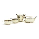 An Art Deco silver four piece tea service,