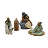 A group of Lladro porcelain figures