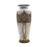 A large Royal Doulton stoneware vase,