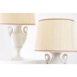 A pair of Limoges blanc de Chine table lamps,