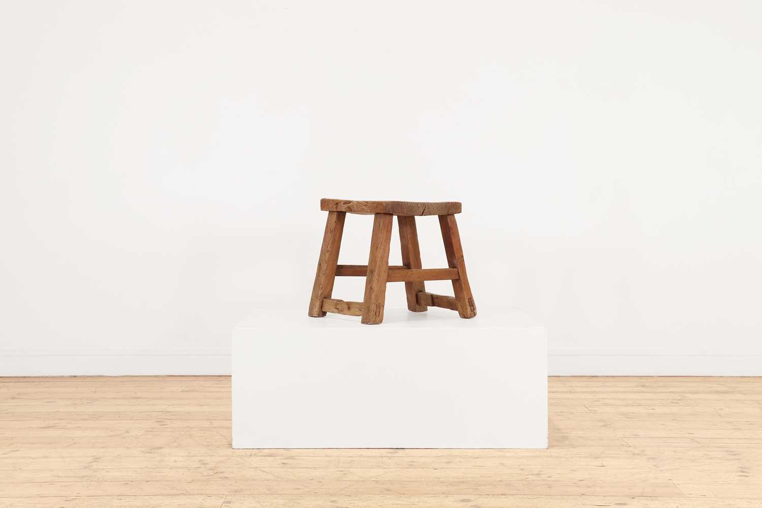 A joined elm stool, - Image 2 of 5