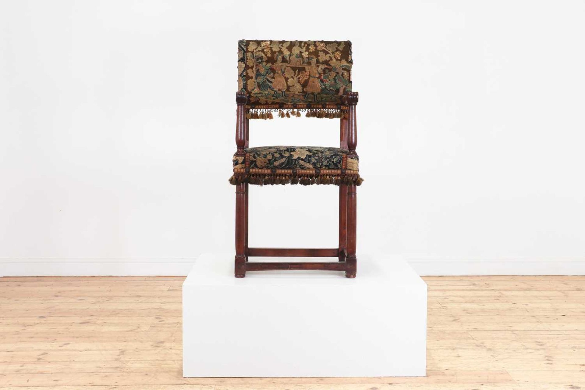 A walnut open armchair, - Image 2 of 9