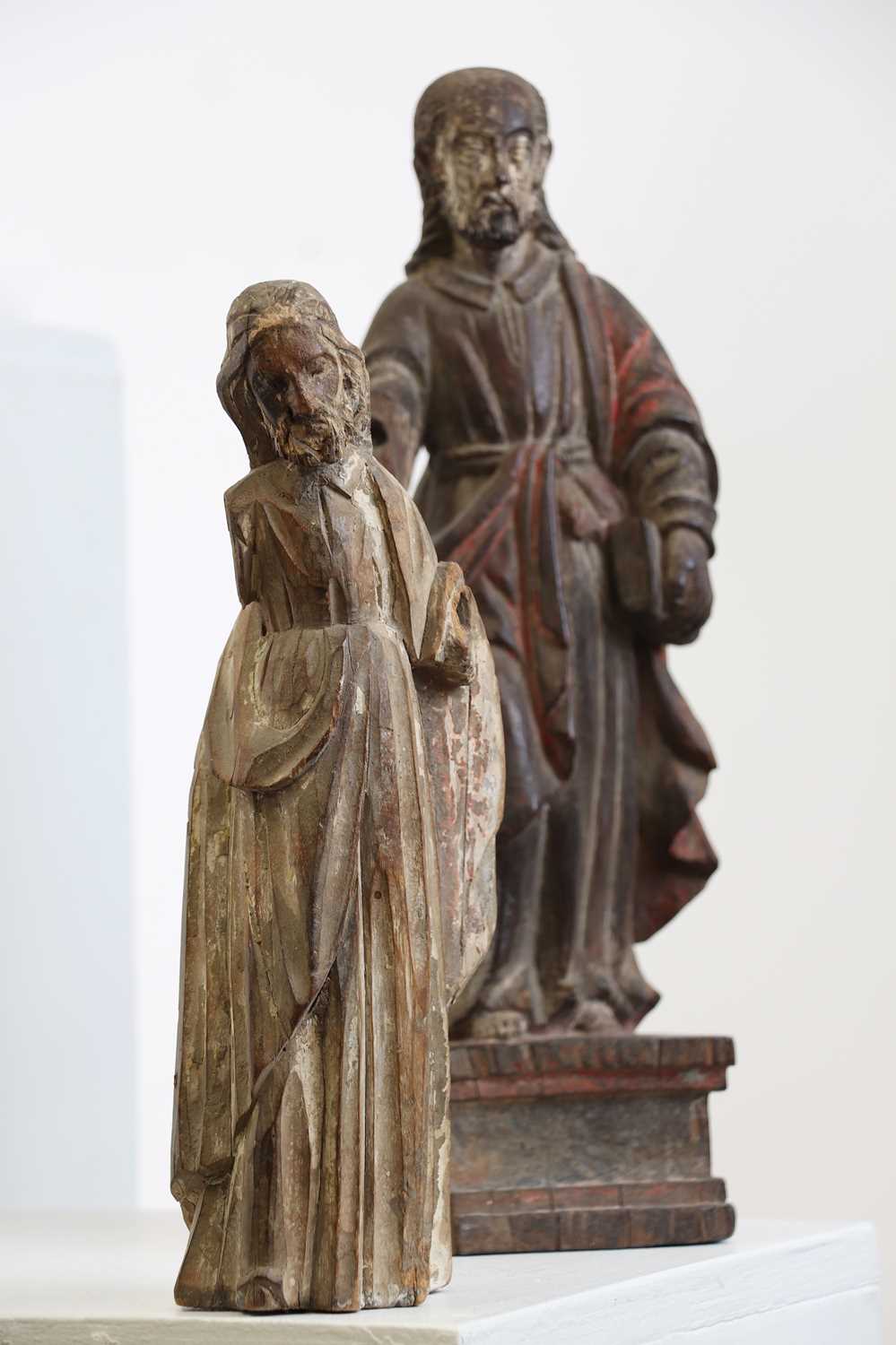 A group of carved and polychrome-painted wooden saints, - Image 4 of 17