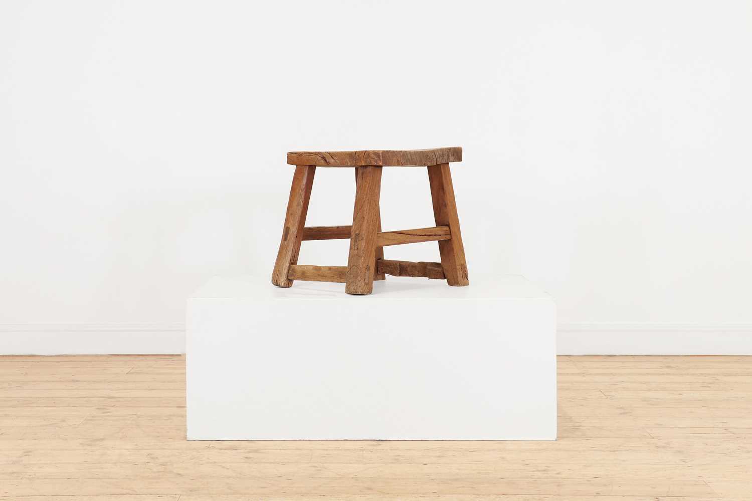 A joined elm stool,