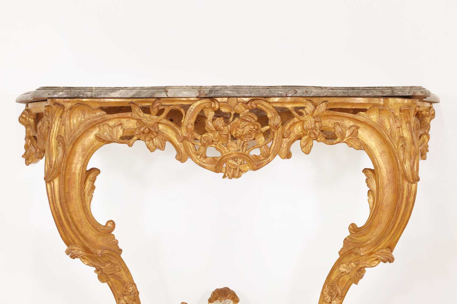 A Louis XV giltwood console table, - Image 4 of 27