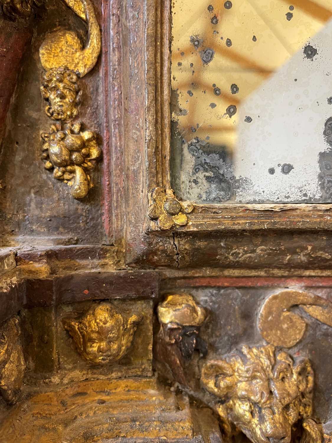 A Renaissance-style painted and parcel-gilt tabernacle mirror, - Image 60 of 69