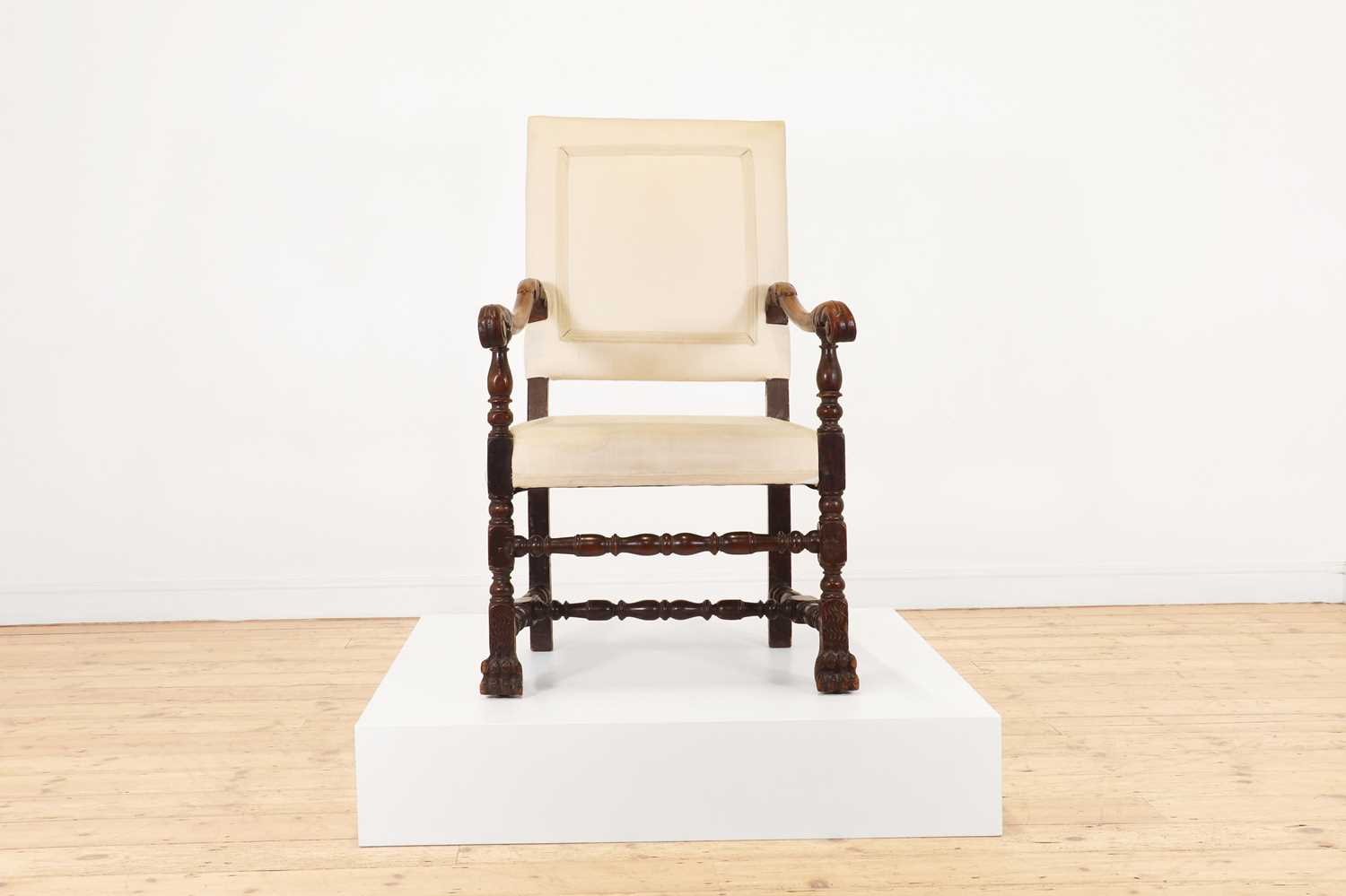 A carved walnut open armchair, - Image 2 of 7