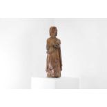 A carved wood figure,