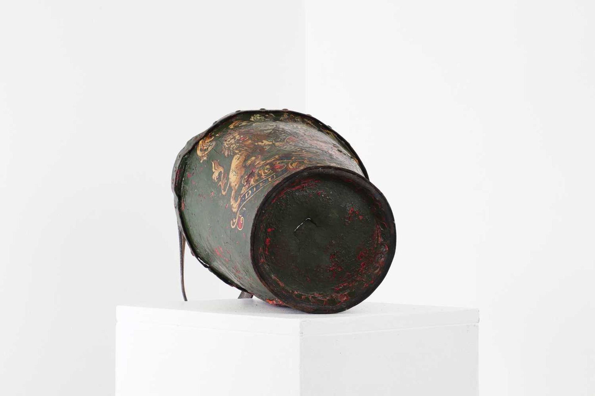 A Victorian painted leather fire bucket, - Image 6 of 8