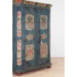 A painted pine marriage cabinet,