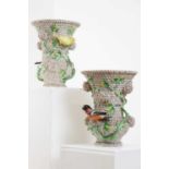 A pair of Meissen porcelain Schneeballen vases,