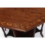 An Edwardian walnut and satinwood centre table,