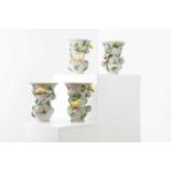 A group of four Meissen porcelain Schneeballen vases,
