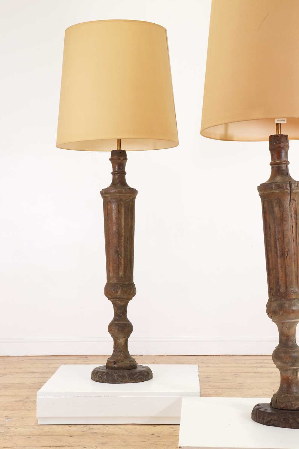 A pair of painted wooden pilaster floor lamps, - Image 2 of 4