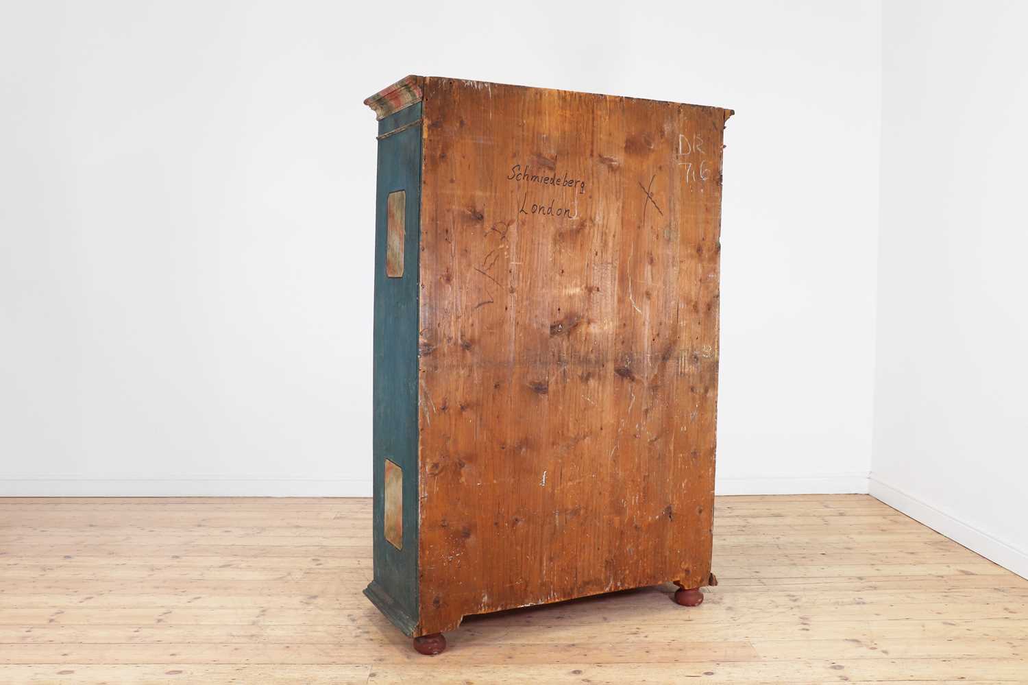 A painted pine marriage cabinet, - Image 4 of 11