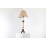 A brass pricket candlestick,